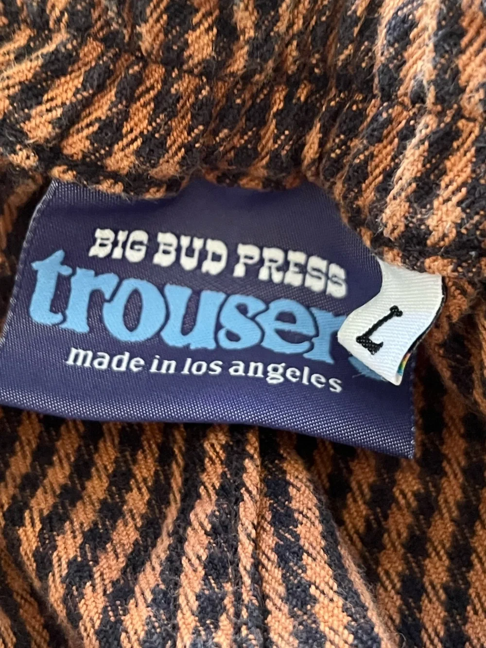 Big Bud Press Brown Plaid Check Trousers Pants Large